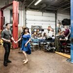 Latin couple dancing at the fiesta birthday party-cm