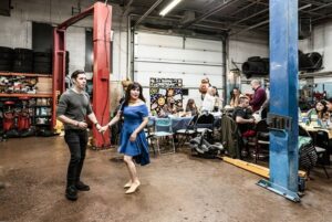 Latin couple dancing at the fiesta birthday party-cm
