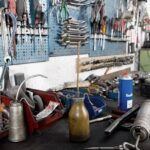 Work tools and equipment in a workshop-cm